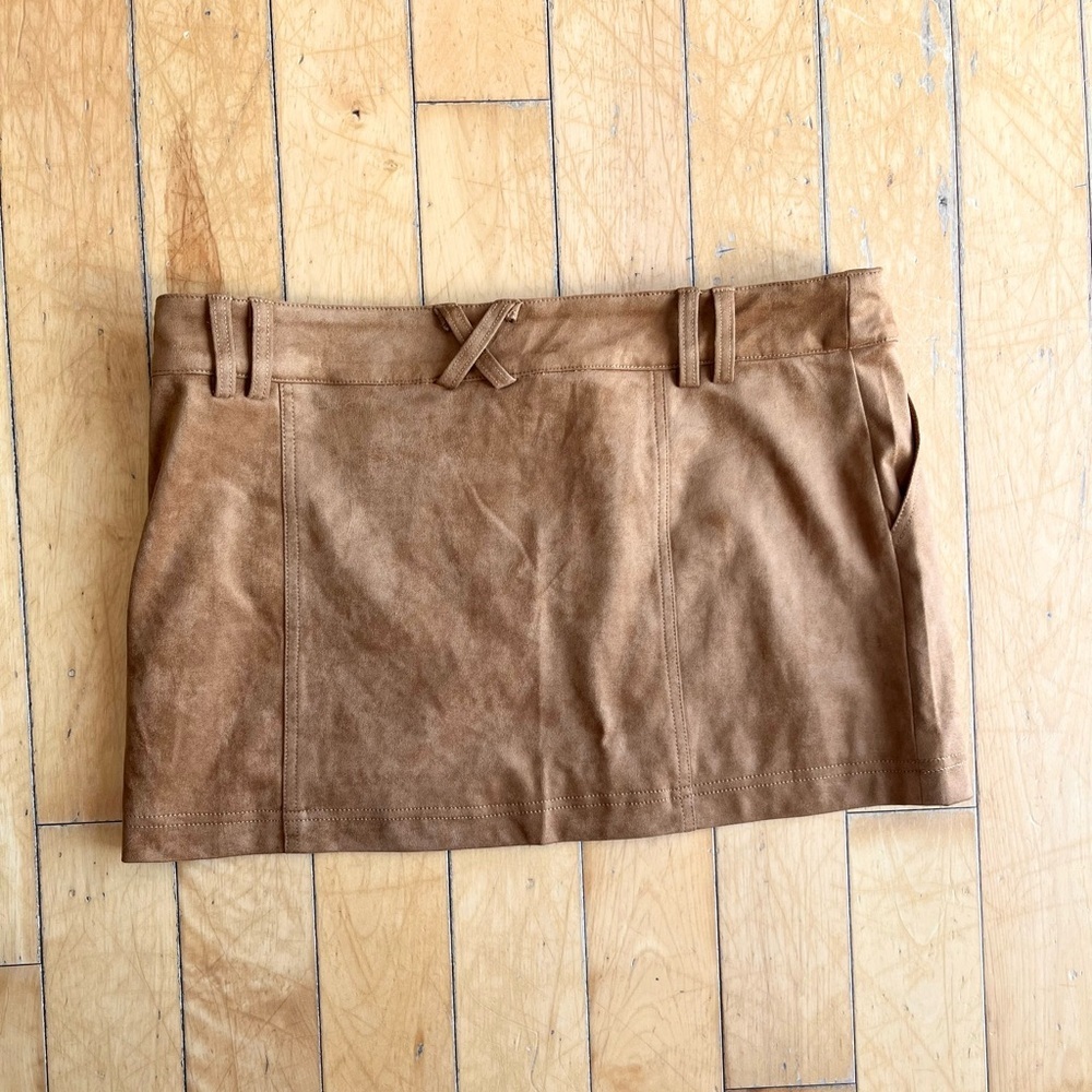 Seven Wonders Monah Suede Jacket & Mini Skirt Set – Ochre Brown, Size Medium NWT - Picture 12 of 12